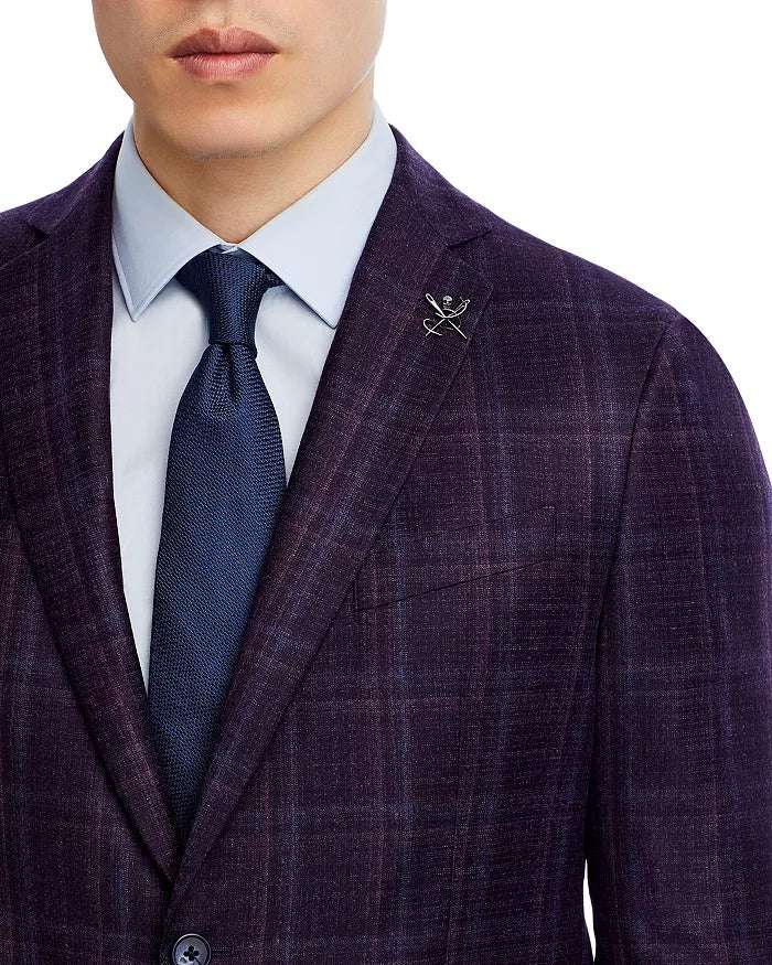 John Varvatos Star Usa Plaid Slim Fit Sport Coat Blazer 40R Purple