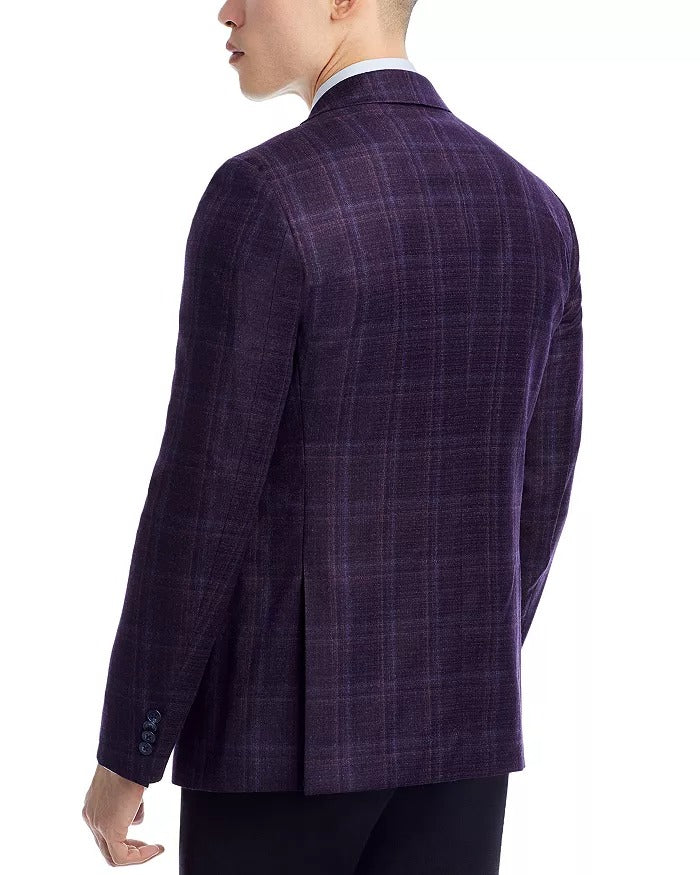 John Varvatos Star Usa Plaid Slim Fit Sport Coat Blazer 40R Purple