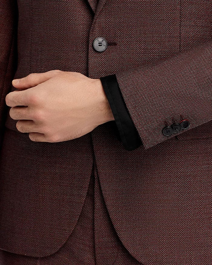 HUGO BOSS Arti Birdseye Extra Slim Fit Suit Jacket 42R Brown