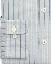 Polo Ralph Lauren Mens Classic Fit Striped Dobby Dress Shirt Large 17 White Blue