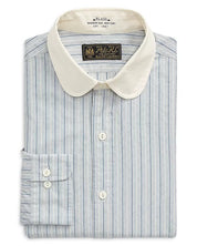 Polo Ralph Lauren Mens Classic Fit Striped Dobby Dress Shirt Large 17 White Blue