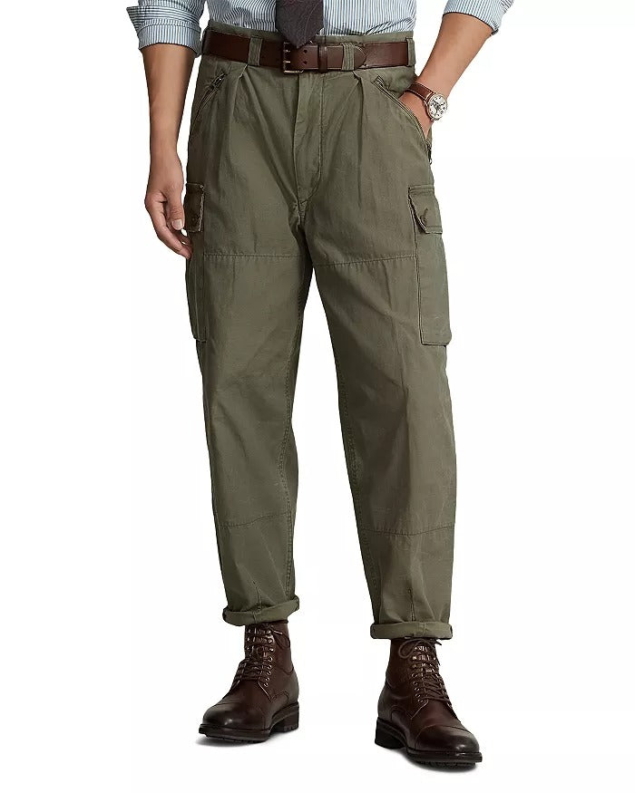 Polo Ralph Lauren Mens Baggy Fit Reverse Sateen Cargo Pants Green 38 x 32