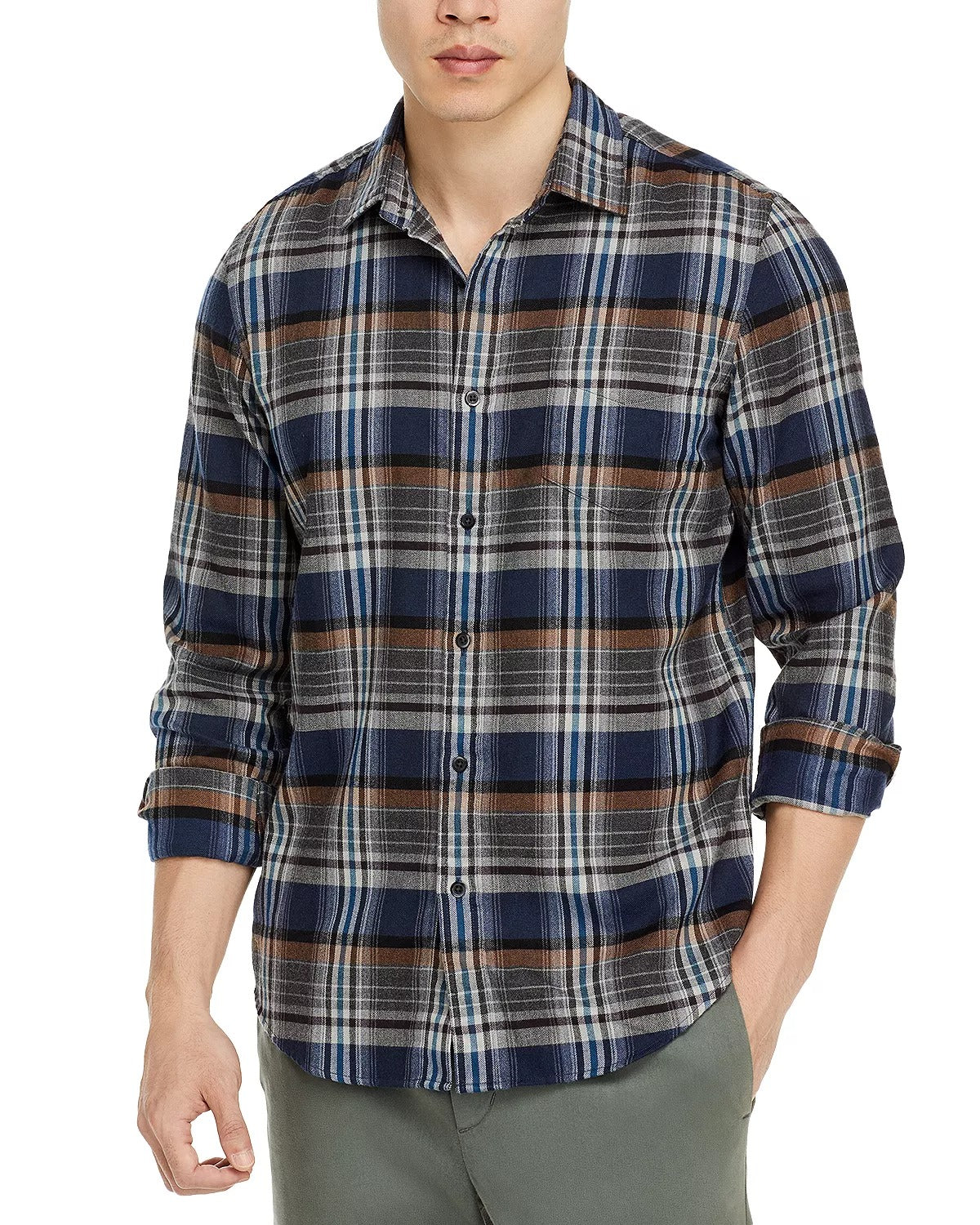 The Men's Store  Regular Fit Long Sleeve Check Flannel Shirt XL