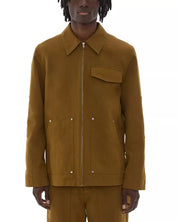 Helmut Lang Mens Cotton Twill Coach Jacket Medium Brown