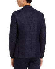 The Men's Store Regular Fit Stepweave Solid Sport Coat 48R Navy Blue