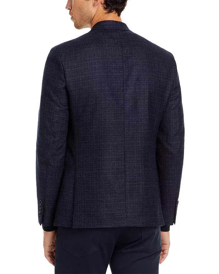 The Men's Store Regular Fit Stepweave Solid Sport Coat 48R Navy Blue