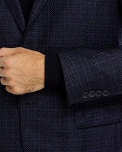 The Men's Store Regular Fit Stepweave Solid Sport Coat 48R Navy Blue
