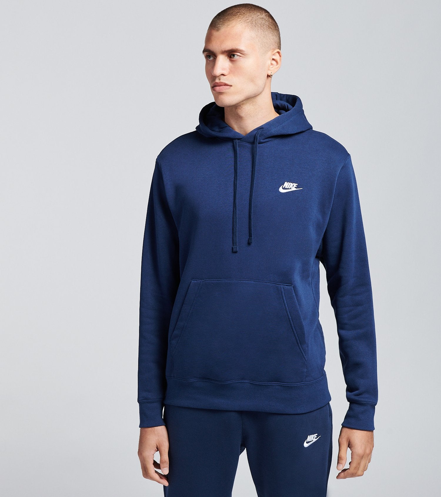 Nike Men's Sportswear Club Fleece Sweatshirt Hoodie Navy Blue Large