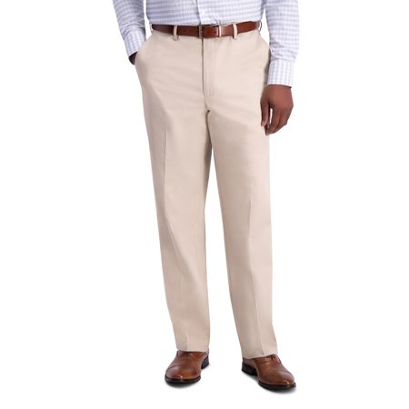 Haggar Mens Classic fit Cotton Chinos 42 / 29 Beige Solid