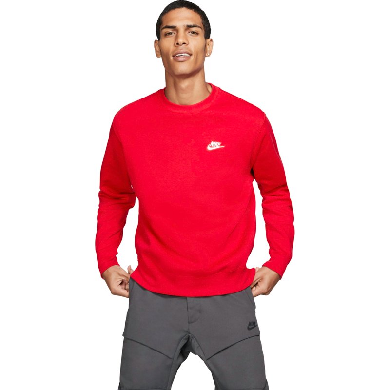 Nike Men Regular fit Long Sleeve Crewneck Sweatshirt XXL Red Solid