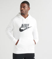 Nike Men's Sportswear Club Fleece Pullover Hoodie Sweatshirt White Medium