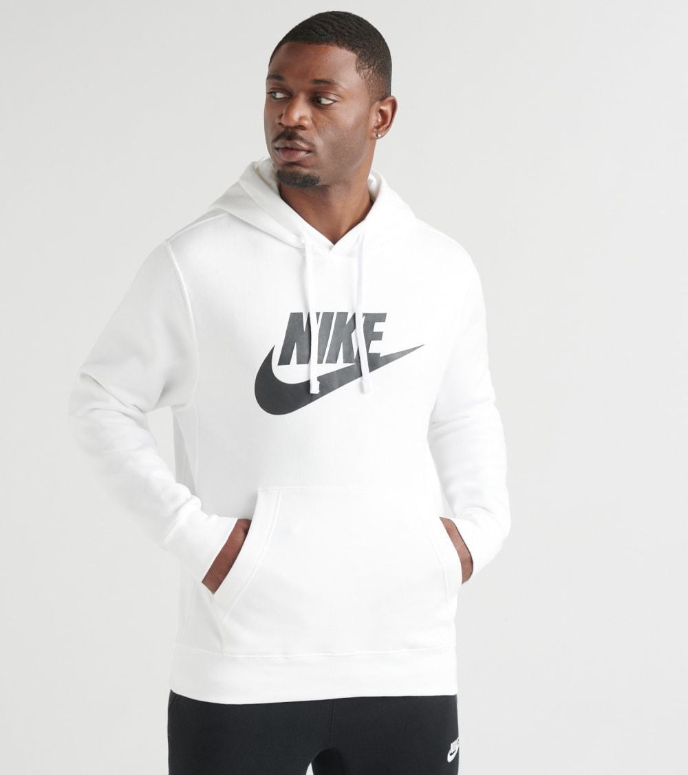 Nike Mens Regular fit Long Sleeve Graphic Hoodie Sweatshirt Large White Solid