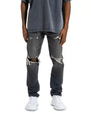 Purple Brand Mens Slim Straight Vintage Blowout Distressed Jeans Black 34