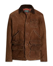 Polo Ralph Lauren Mens Suede Leather Utility Jacket XL Camel Brown