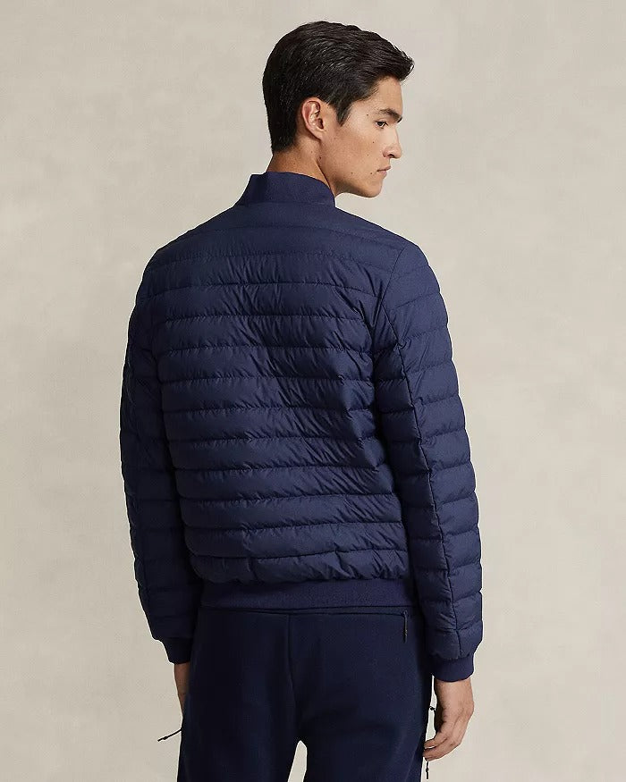 RLX Polo Ralph Lauren Mens Down Puffer Bomber Jacket Large Navy Blue