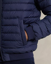 RLX Polo Ralph Lauren Mens Down Puffer Bomber Jacket Large Navy Blue