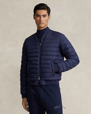 RLX Polo Ralph Lauren Mens Down Puffer Bomber Jacket Large Navy Blue