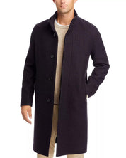 Theory Mens Belvin Slim Fit Wool Over Coat Small Black