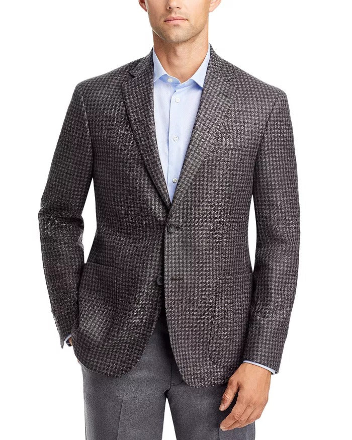 The Men's Store  Houndstooth Sport Coat 48R Brown Charcoal Grey