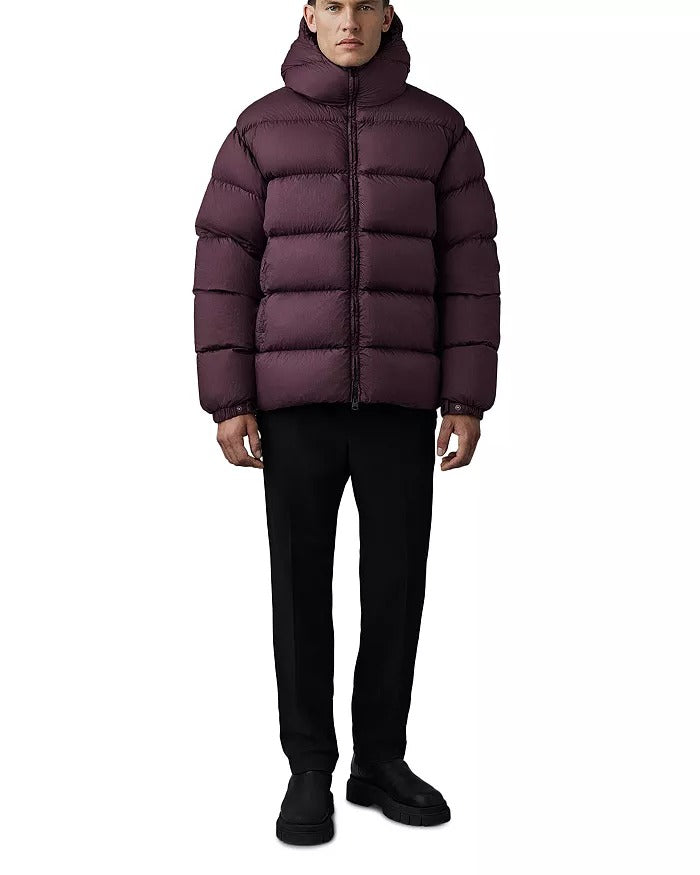 Mackage Mens Adelmo-Lc Nylon Quilted Hooded Down Jacket Size 40 / Medium Garnet