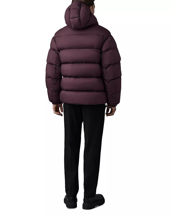 Mackage Mens Adelmo-Lc Nylon Quilted Hooded Down Jacket Size 44 / Large / XL Garnet