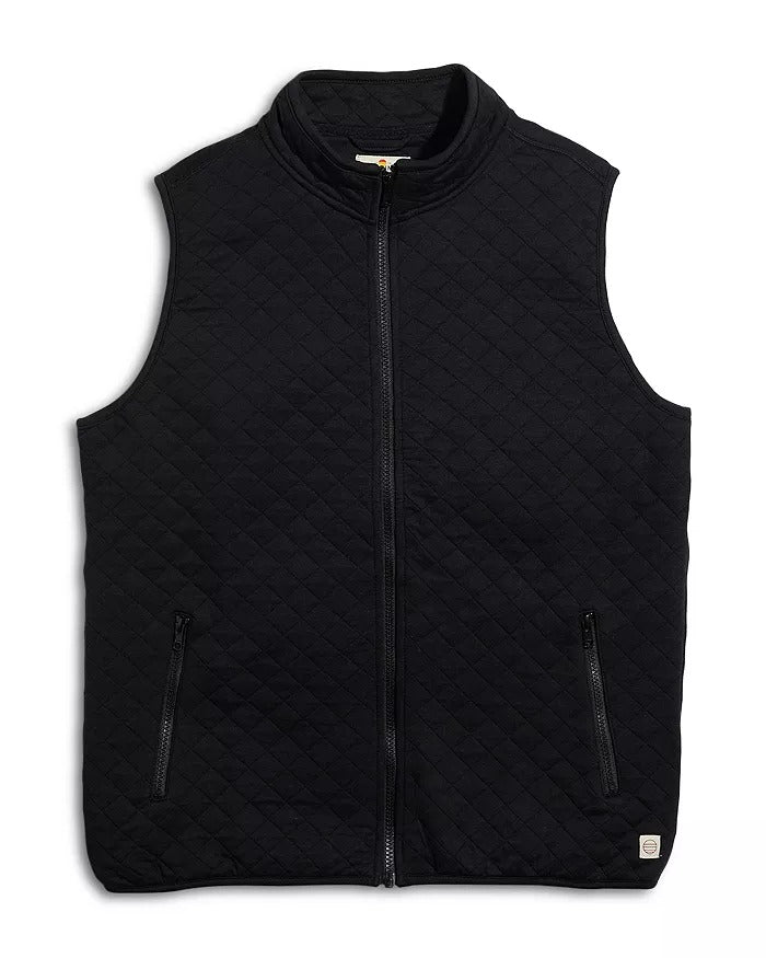 Marine Layer Mens Corbet Quilted Full Zip Vest XL Black