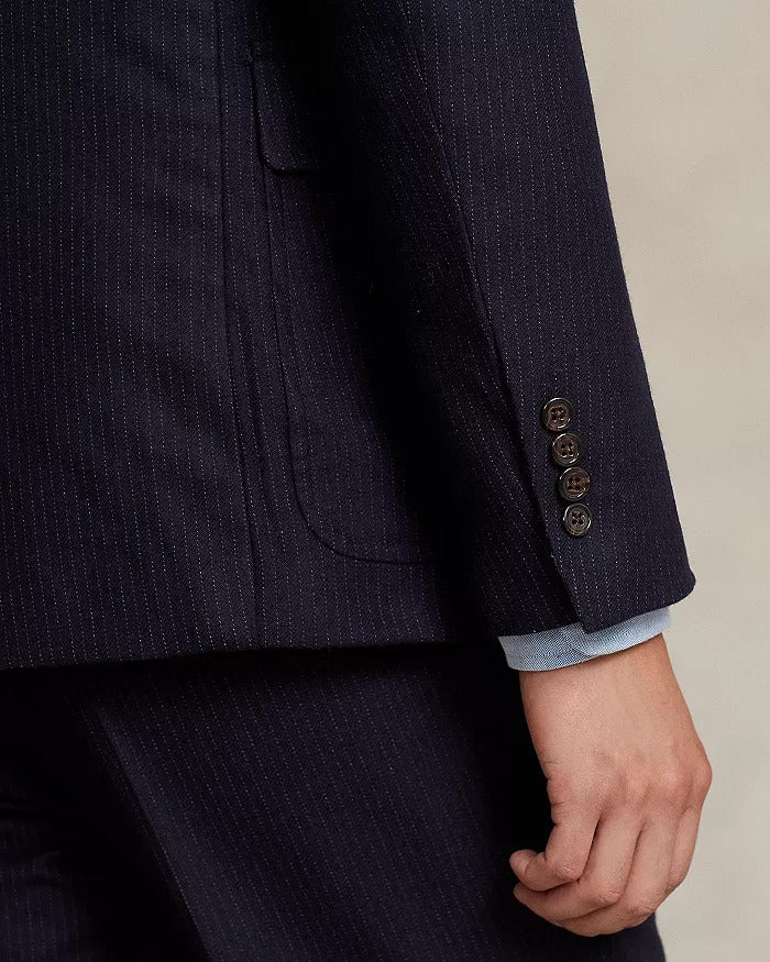 Polo Ralph Lauren Narrow Pinstripe Wool Twill Trim Fit Suit 44R / 38W Navy Blue