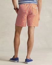 Polo Ralph Lauren Traveler Classic Fit 5.75" Swim Trunks XXL 2XL Orange Striped