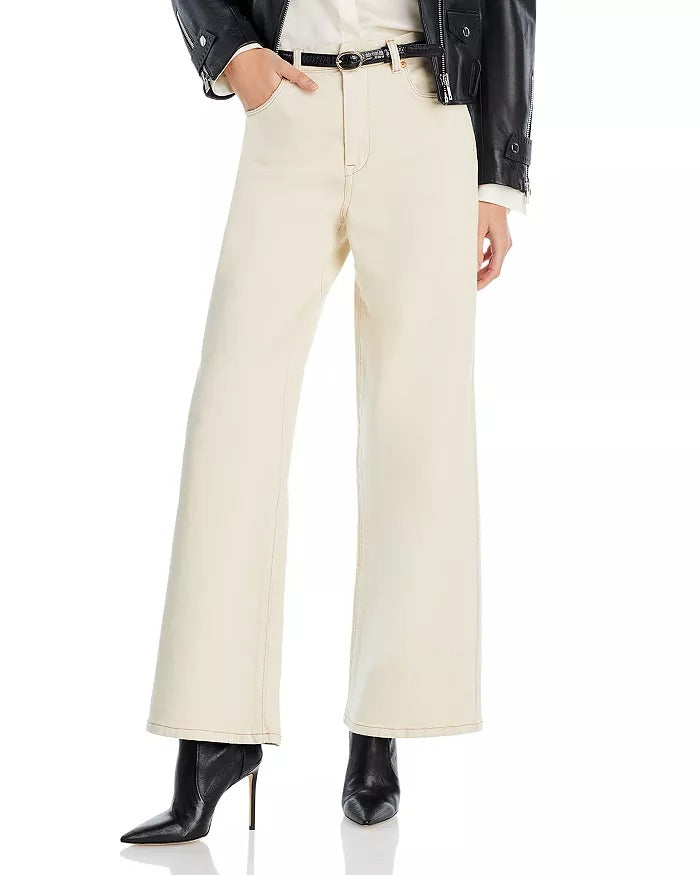 BLANKNYC High Rise Wide Leg Jeans in Vanilla Shake Size 30 Beige Cream