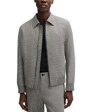 Hugo Boss Mens Slim fit Casual Coat Hanry Wing Jacket 46 R Grey Geometric