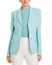 Lafayette 148 New York Notch Collar Three Button Blazer Jacket Size 6 Blue