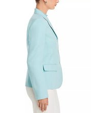 Lafayette 148 New York Notch Collar Three Button Blazer Jacket Size 6 Blue