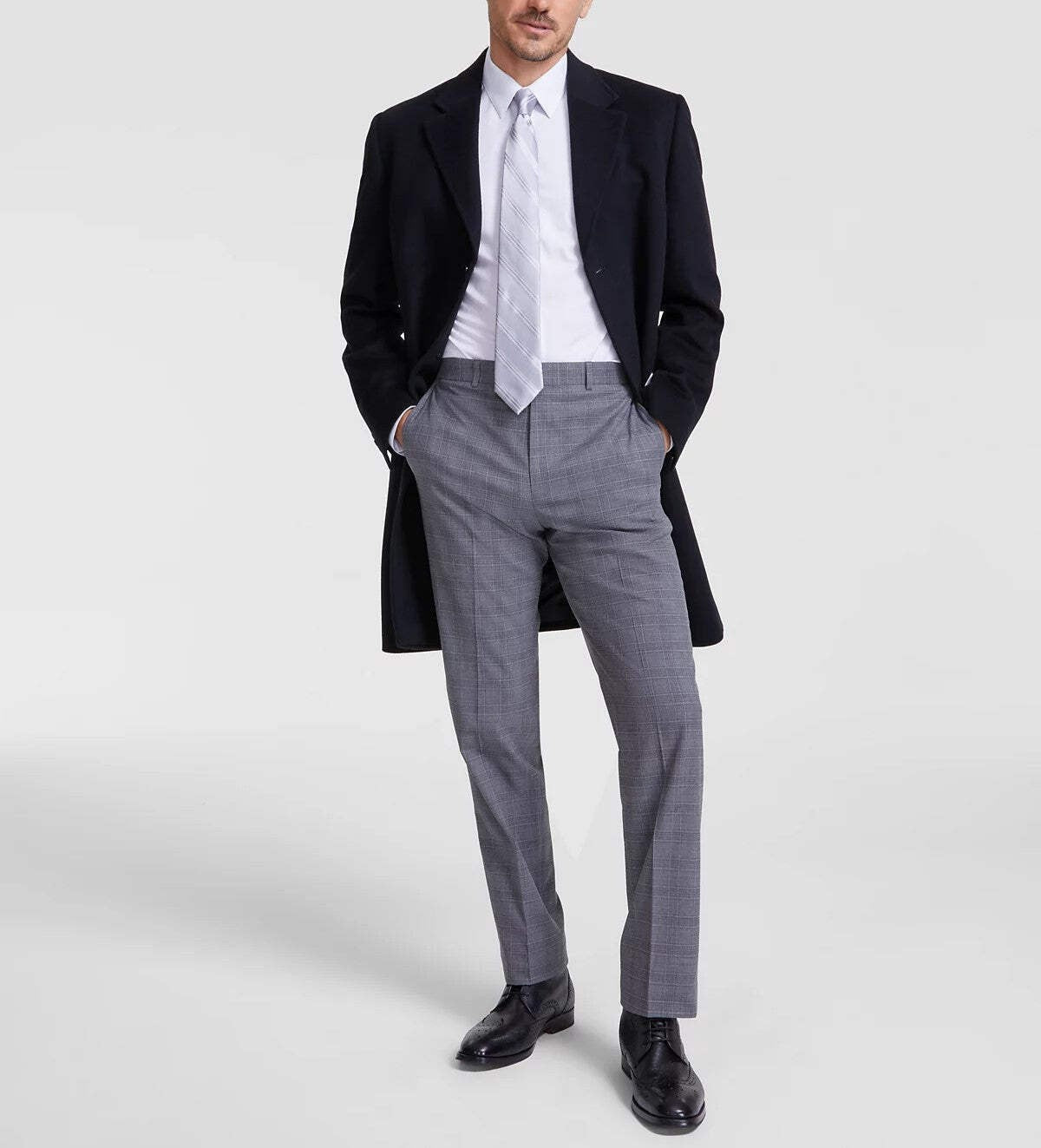 Michael Kors Mens  fit Overcoat Coat 38 R Black Solid