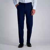 Haggar Mens Classic Dress Pants 33 / 30 Dark Navy Solid Stretch