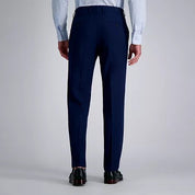 Haggar Mens Classic Dress Pants 33 / 30 Dark Navy Solid Stretch