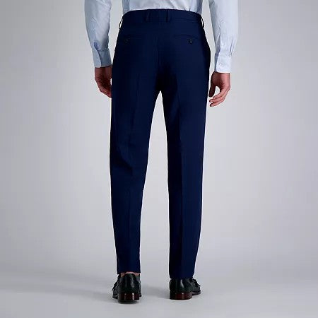 Haggar Mens Classic Dress Pants 33 / 30 Dark Navy Solid Stretch