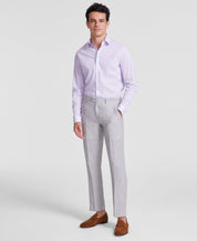 Bar Iii Mens Slim fit Dress Pants 33 / 30 Light Grey Chambray Solid Linen