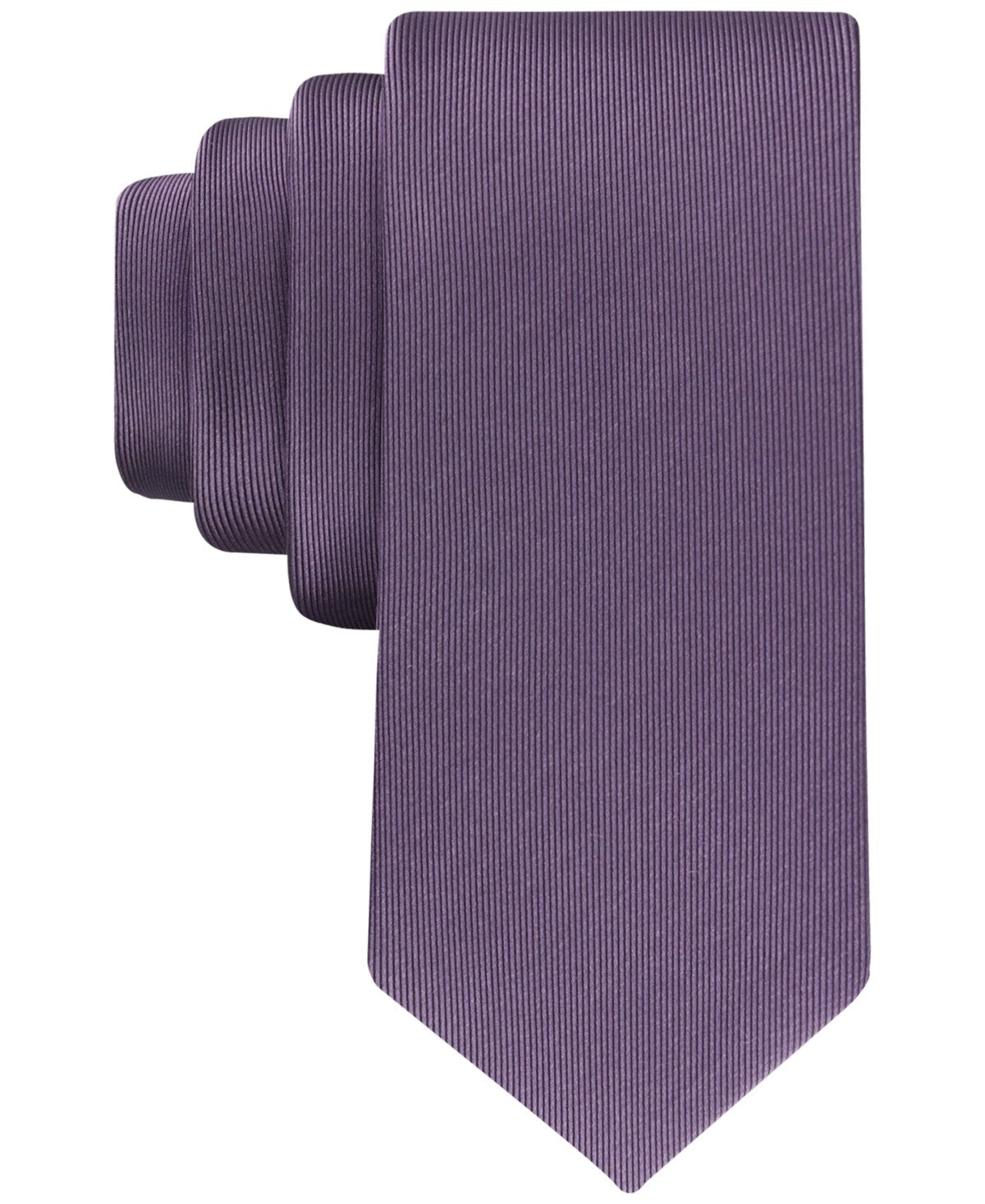 Calvin Klein Mens Unison Solid Neck Tie Purple