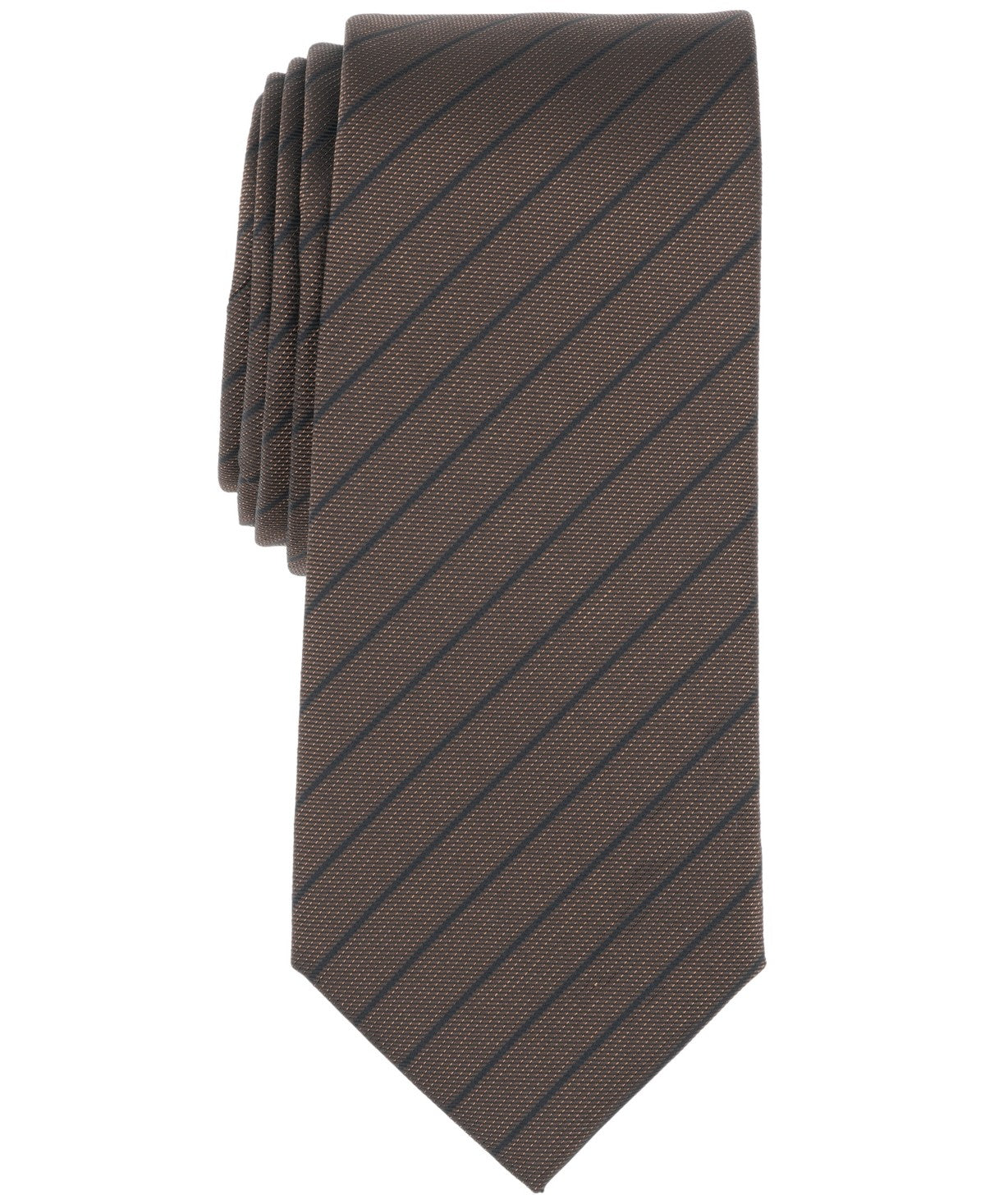 Alfani Mens Kent Stripe Neck Tie Brown