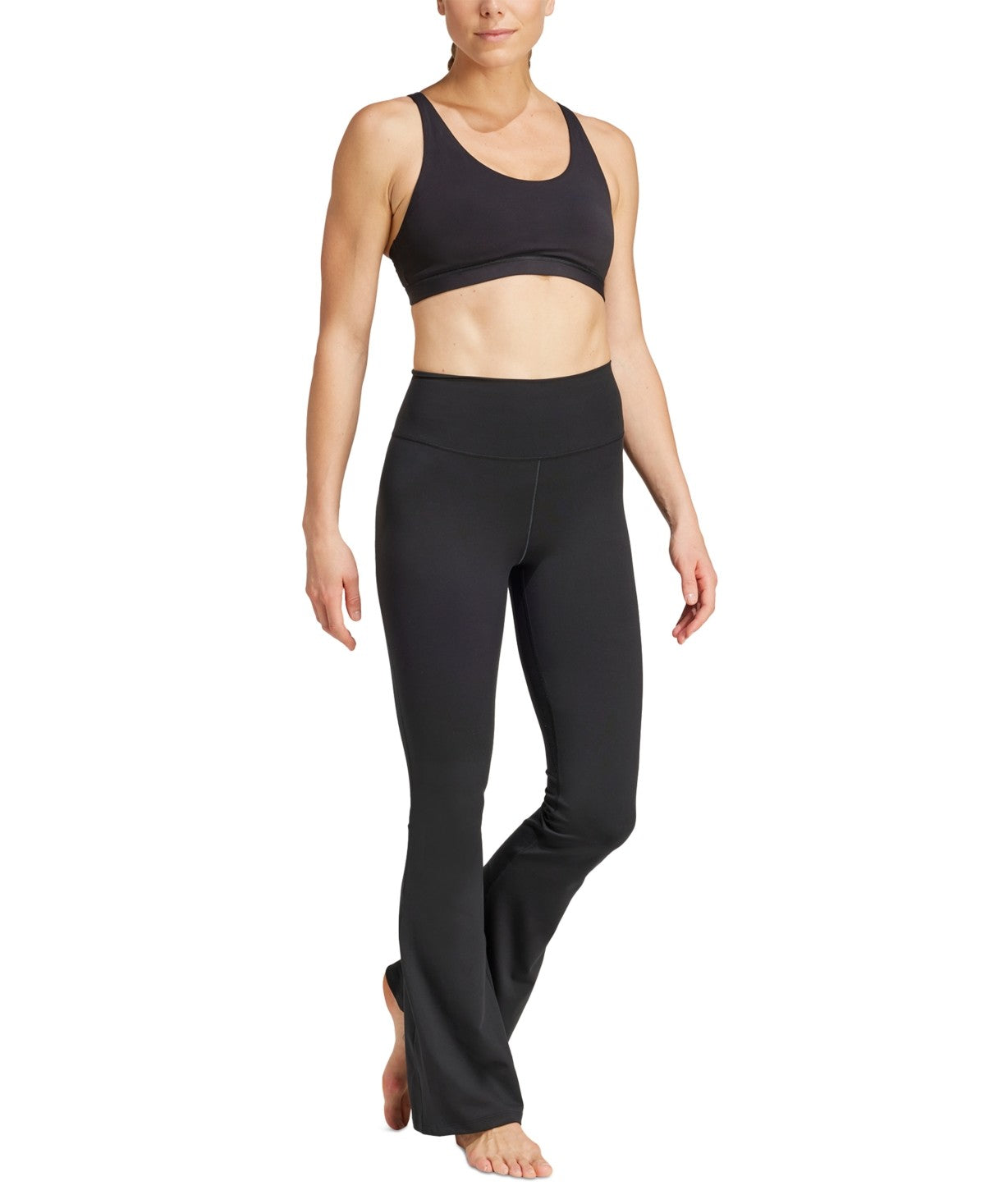 Adidas Women Regular fit Flared Tights Leggings Medium Black Solid