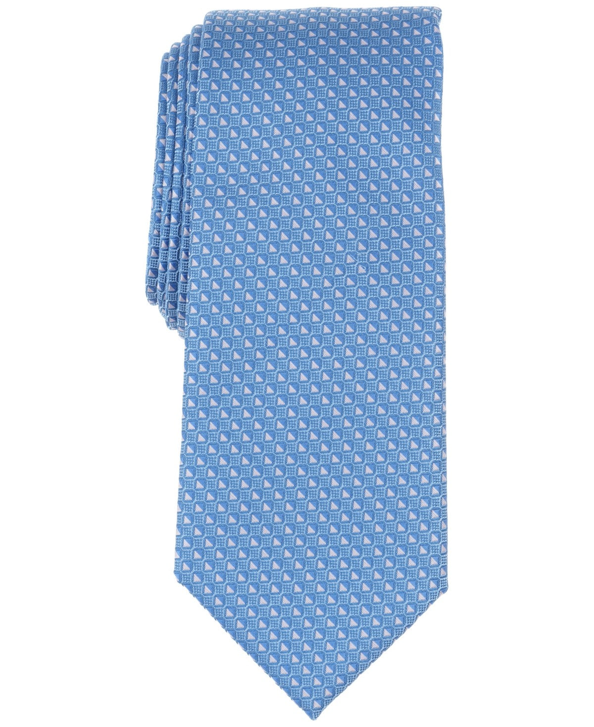 Alfani Mens Broome Geo-Pattern Neck Tie Light  Sky Blue