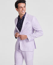 Bar Iii Mens Slim fit Suit Jacket Blazer 36 R Lavender Purple Solid Linen