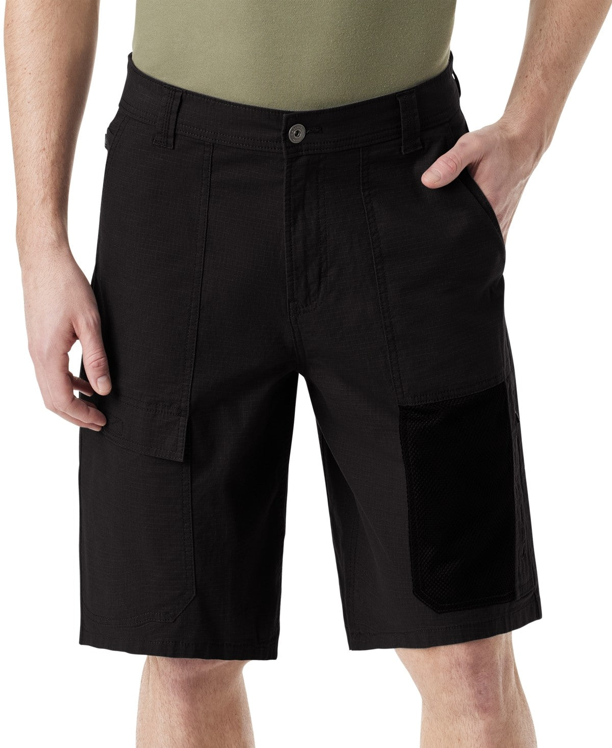 Bass Outdoor Men Regular fit Cargo Shorts 32 / 12 Black Solid