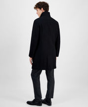 Nautica Mens Classic fit Wool Overcoat 42 S Black Zip out lining