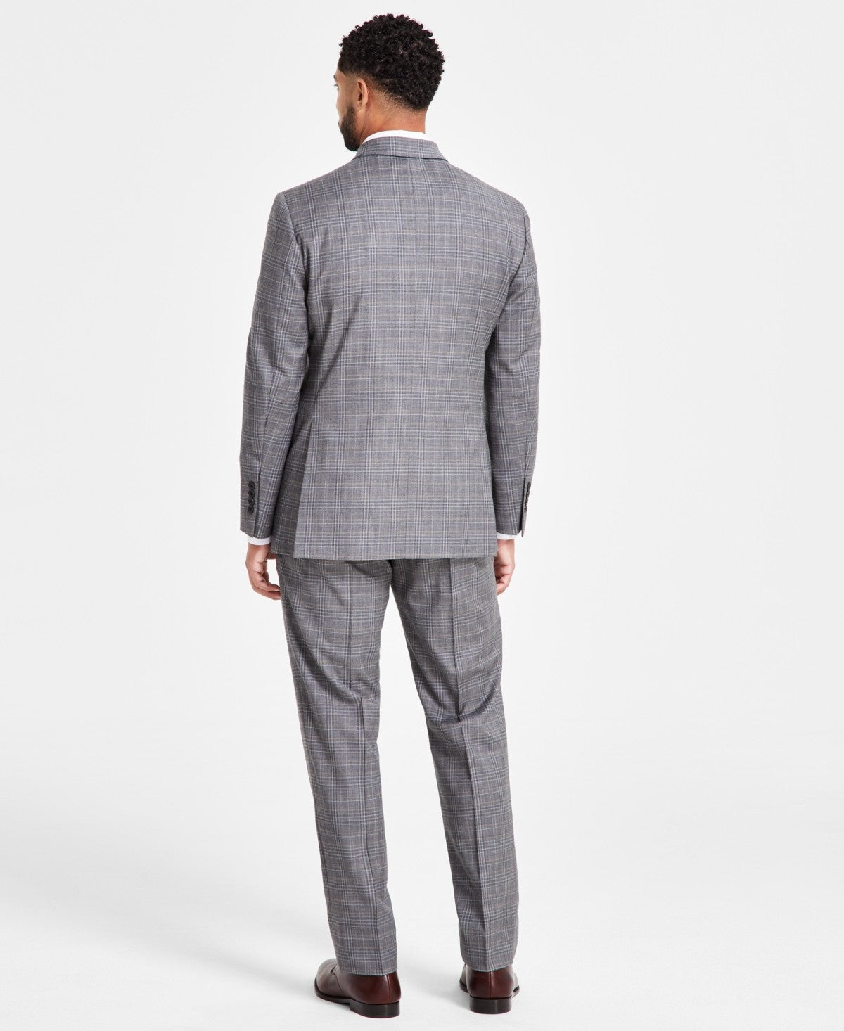 Brooks Brothers Mens Classic fit Wool Suit Jacket Blazer 38 S Gray Plaid