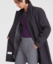 Calvin Klein Mens Slim fit Lined Raincoat Coat 44 S Black Solid