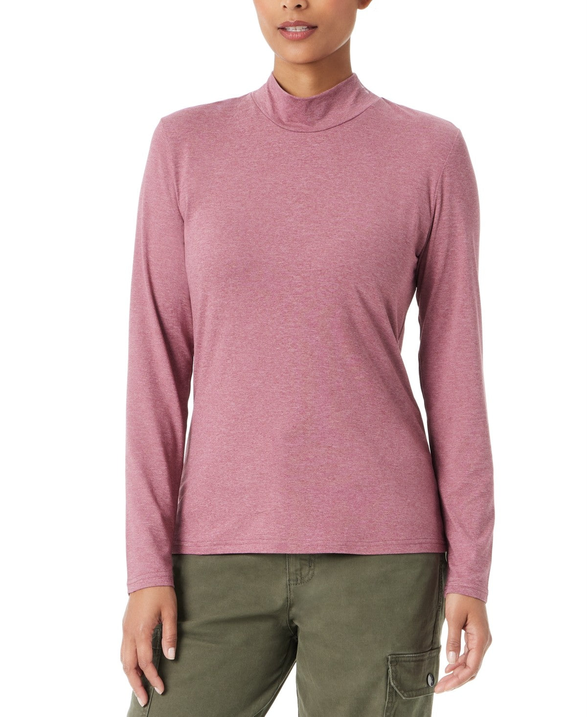 Bass Outdoor Women Regular fit Long Sleeve T-Shirt Shirt XL Pink Solid