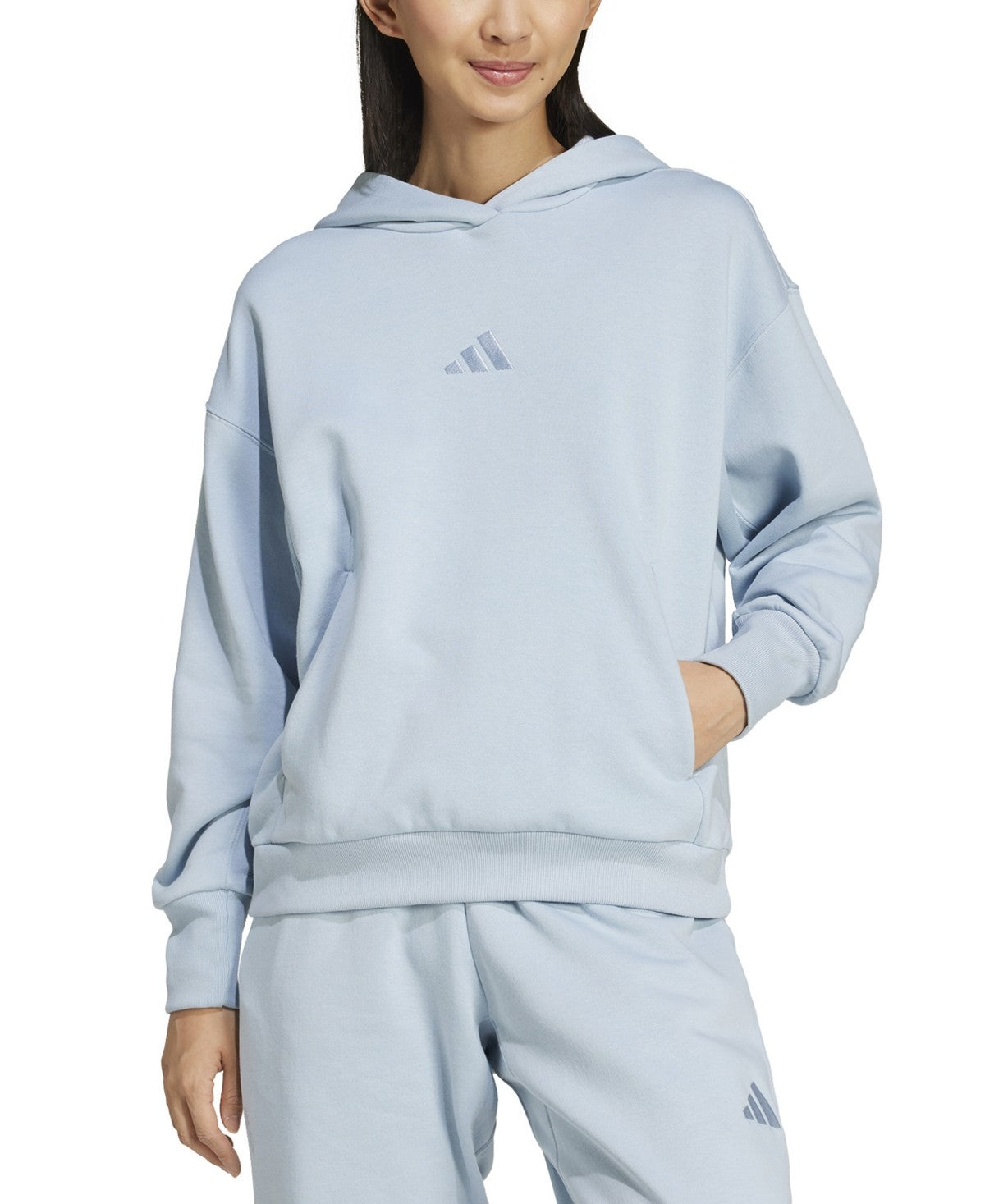 Adidas Women Regular fit Hoodie Sweatshirt XS Blue Solid