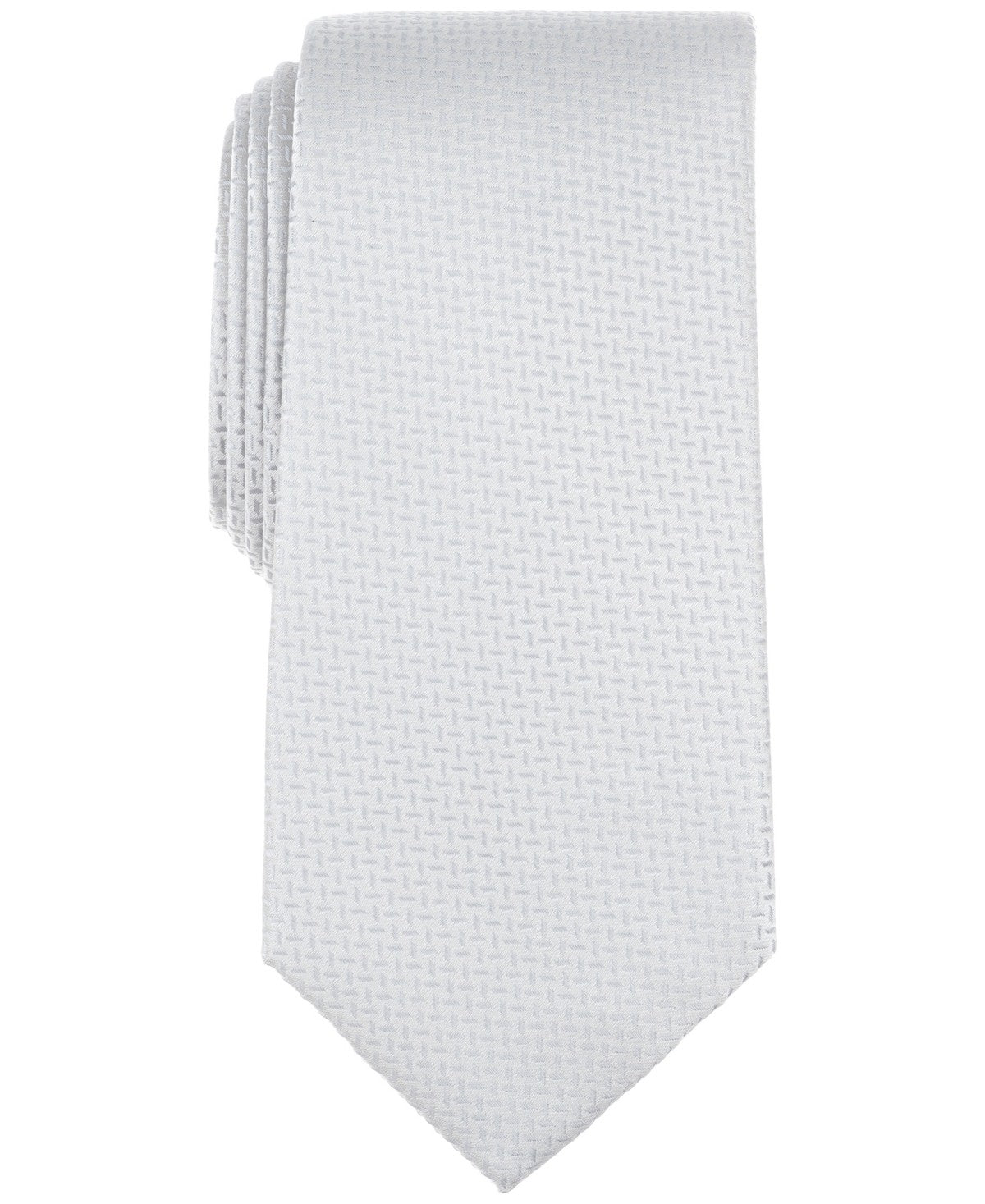 Michael Kors Mens Holden Mini Pattern Neck Tie White Ecru