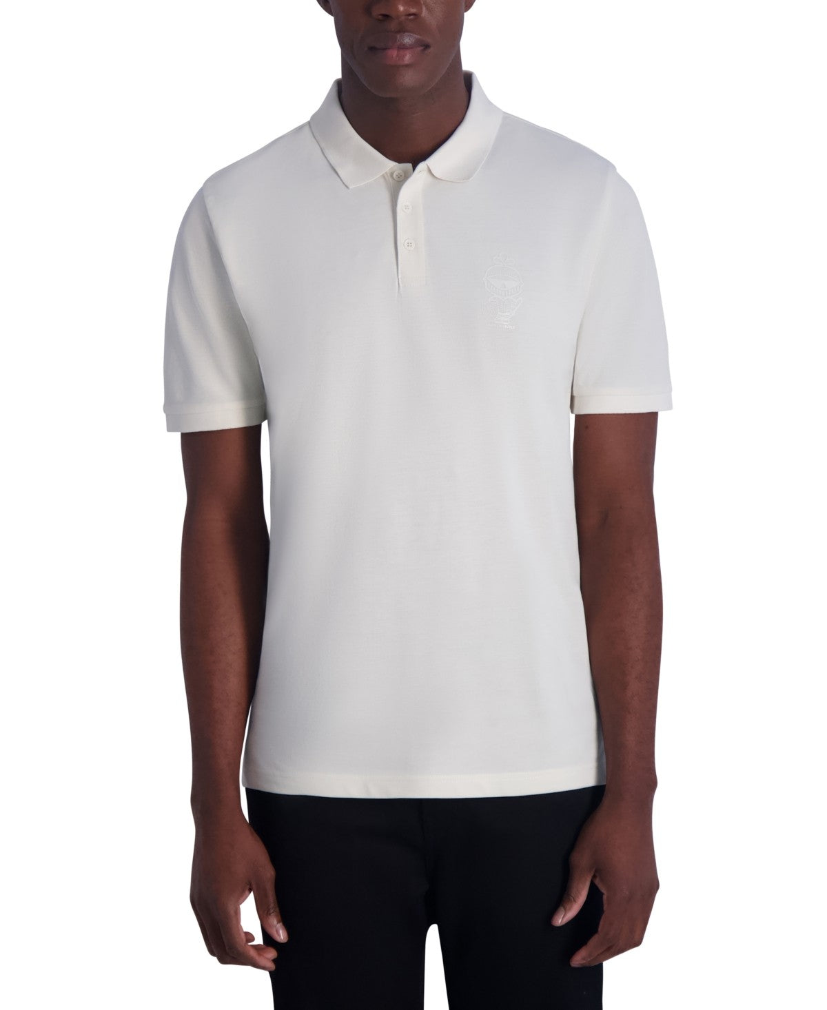 Karl Lagerfeld Mens Regular fit Short Sleeve Polo Shirt XL Beige Solid